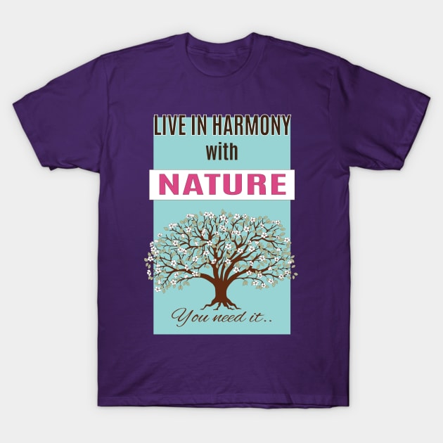 live in harmony with blooming apple tree T-Shirt by Alina